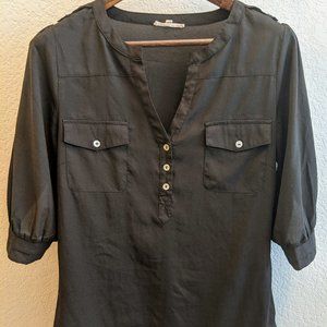 Stitch Fix Filbert 3/4 Sleeve Black Popover Blouse